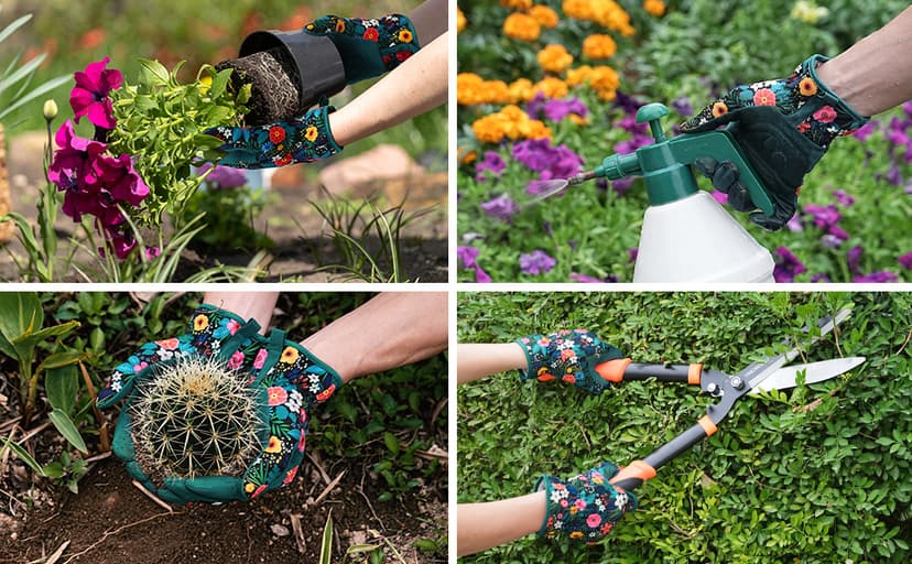 Gardening Gloves for Women, Breathable leather Garden Gloves with Grip, Thorn-Proof Puncture-Resistant Work Gloves