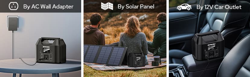 SinKeu Portable Power Station 122.8Wh, LiFePO4 Battery Solar Generator for Home Use, 150W Power Bank with AC Outlet for Camping, RV, Emergency Backup