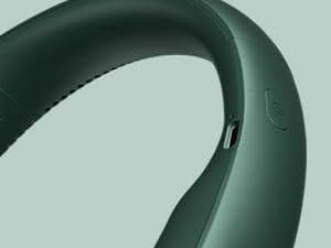 JISULIFE Portable Neck Fan, Hands Free Bladeless Fan, 5 Speeds, 4000 mAh Battery Operated Wearable Personal Fan, Twistable, Rechargeable, Gift for Women Men-Dark Green