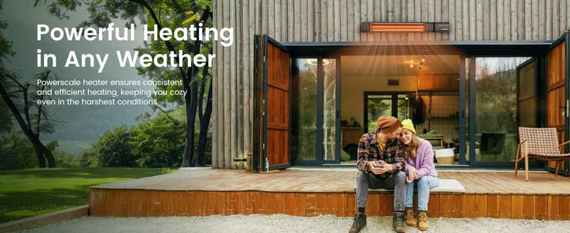 Infrared Heater 24H Timer Outdoor Heater, IP65, Memory Function Infrared Electric Patio Heater, 9 Levels Heating Touchscreen With Remote Electric heater, Restaurant Backyard, 1500W, Black