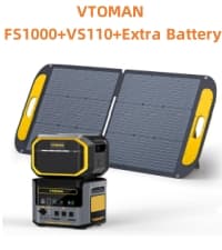 VTOMAN 3096Wh Solar Generator, FlashSpeed 1500 Power Station Bundle with Extra Battery & 400W Solar Panel, 1500W (3000W Peak) LiFePO4 Battery for Home Backup Power RV Emergency (3 Separate Packages)
