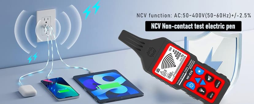 NF-826 Underground Wire Locator & Cable Tracer/Buried Wire Tracer and Cable Locator/Under Ground Circuit Tracer,for Dog Fence Cables Irrigation Control Wires,Tone Generator Kit (Professional Grade)