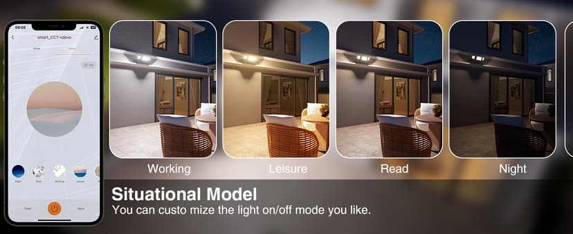 Onforu 55W Smart LED Flood Lights Outdoor, 5500LM, Tunable 2700K-6500K, APP Control, WiFi Alexa Security Lights with Timer & Adjustable 3 Head, IP65 Waterproof for House, Yard, Porch, Garage, Backyard