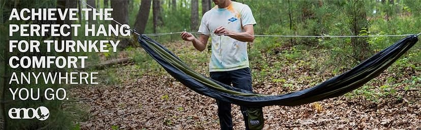 ENO Microtune Structural Ridgeline - Camping Hammock Travel Essentials - Hammock Cord for Preset Lay - Compatible with 1 to 2 Person Portable Hammocks - Sapphire/Grey