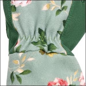 Gardening Gloves, Durable and Comfortable Women's Long Garden Gloves for Gardening Work and Yard Work, Leather Gardening Gloves for Women, Green Print (Medium)