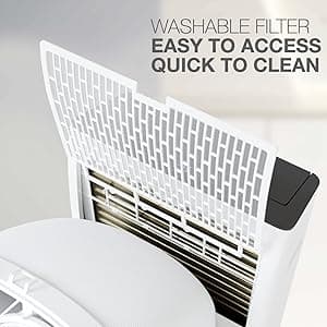 Cooper&Hunter 14,000 BTU (12,000 BTU SACC) Inverter Portable Air Conditioner with Heat Pump with Dual Hose, Dehumidifier, and Fan For Areas Up To 550 Sq. Ft, with Remote Control & Window Kit