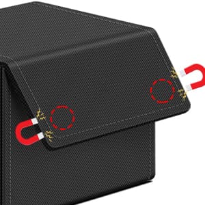 Homthy 4 Pack Card Box - Large Size, Fits 400+ Sleeved Cards, Compatible with Mtg Deck, Premium Leather Card Box for Trading Cards