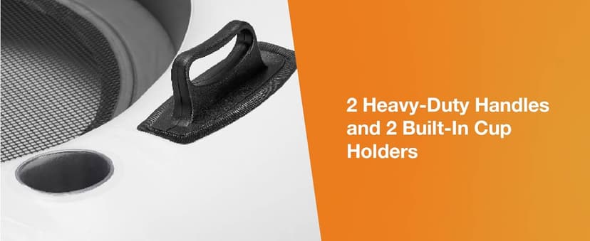 INTEX 58825EP River Run 1 Inflatable Floating Lounge: Comfortable Backrest – Built-in Cup Holders – Durable Grab Handles – All Around Grab Rope – 220lb Weight Capacity– Blue