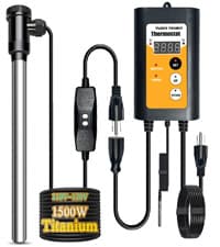 1800W Titanium Portable Fully Submersible Electric Pool And Hot Tub Immersion Water Heater - Gfci Plug, Thermostat For Bathtub, Inflatable, Swimming Above Ground Pools,Baptistry, Baptismal Pool