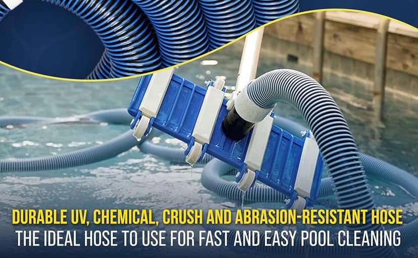 U.S. Pool Supply Pool Vacuum Hose - 1-1/2" x 40' Professional Heavy Duty Pool Hose for Inground, Spiral Wound with Kink-Free Swivel Cuff - Connect to Vacuum Heads, Skimmer, Cleaner, Filter Pump Inlet