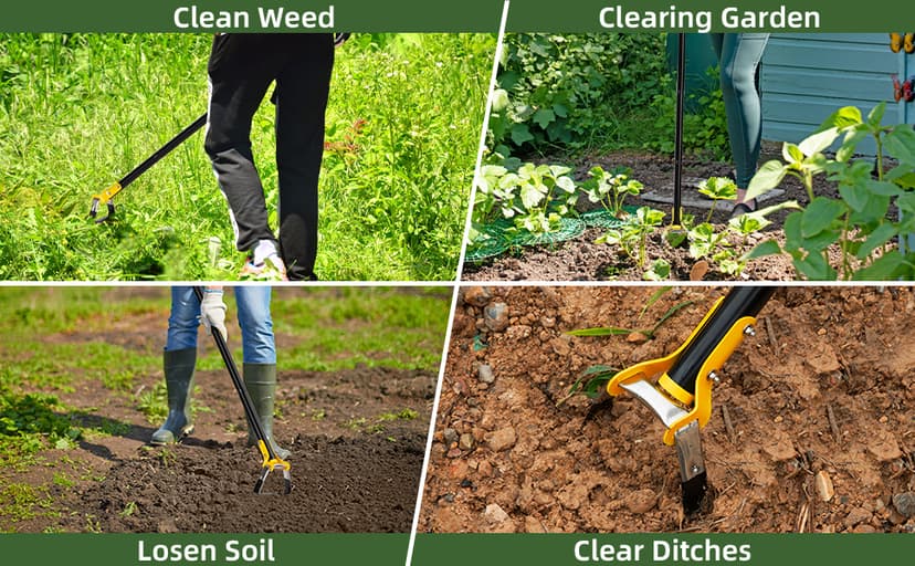 Hoe Garden Tool,Scuffle Garden Hoe for Weeding 30-60 Inch,Long Handle Heavy Duty Adjustable Hula Hoe,Gardening Stainless Steel Loop Stirrup Action Hoe