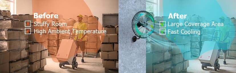 Tangkula 20 Inch Wall Mount Fan with Aluminum Fan Blades, Industrial 3-Speed Oscillating Metal Wall Fan, Heavy Duty Wall Mount Fan for Shop, Commercial, Garage, Warehouse, Workshops & Factory