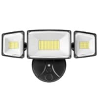 Onforu 60W Flood Lights Outdoor, 6000LM Brightness Security Lights Switch Controlled, 3 Adjustable Heads, IP65 Waterproof, 6500K Wall Mount Exterior LED Flood Light