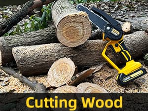 Mini Chainsaw Electric Chain Saw 6 Inch Cordless Battery Powered, 2.0Ah Battery, Compatible w/IMOUMLIVE Pole, Hand Held, Small, Portable and Easy for Tree Trimming Branch Pruning Wood cutting