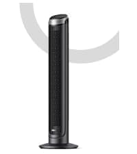 Dreo Tower Fan for Bedroom, 25ft/s Velocity 28dB Quiet Floor Fan, 90° Oscillating Fans for Indoors with 4 Speeds, 4 Modes, 8H Timer, Bladeless Standing Fan, Black, Nomad One (DR-HTF007)