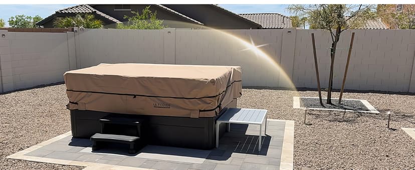 ULTCOVER Waterproof 600D Polyester Square Hot Tub Cover Outdoor SPA Covers 90 x 90 inch