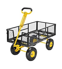 VIVOHOME Heavy Duty 880 Lbs Capacity Mesh Steel Garden Cart Folding Utility Wagon with Removable Sides and 4.10/3.50-4" Wheels 10 Inch Tire(Green)