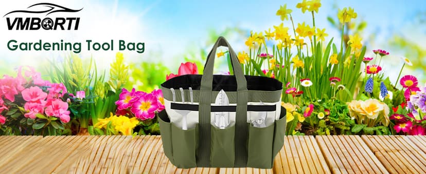 Garden Tool Holder Bag With 8 Pockets, Elastic Straps, And Sturdy Handles, Heavy-Duty Oxford Organizer Keeps Gardening Tools Neat And Accessible, Ideal for Men And Women (1 PC)