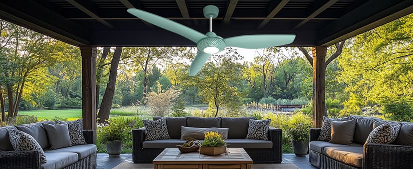 Outdoor Ceiling Fan Light for Gazebo with Battery, 52" Solar Ceiling Fan with Adjustable Thermostat & 2pcs 30W Bifacial Panels for Patios, Porch, Barn, Shed