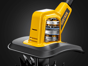 Alloyman 20V Cordless Tiller Cultivator, 360RPM Electric Garden Tiller, with 2 * 2.0Ah Batteries & Charger, 9In Tilling Width and 6.6In Depth Garden Rototiller for Lawn/Gardening/Soil Cultivation