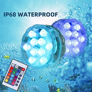 AquaMiracle Submersible LED Lights with Remote Shower Lights Waterproof Battery Operated, Multi Color Changing Hot Tub Lights for Pool, Pond, Aquarium, Bath, Party, Vase Decoration (2-Pack)