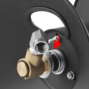 Heavy Duty Power Washer Hose Reel - 50ftx3/8' / 65ftx1/4', M22-14 Fitting, Wall/Trailer/Van Mount, Manual Crank