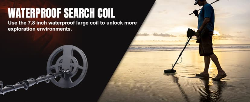 Metal Detector for Kids Professional - Adjustable Height, Pinpoint Metal Detectors with Waterproof Search Coil, Higher Accuracy Metal Detector Gold and Silver, Beach Hunting, Treasure Hunting (Orange)