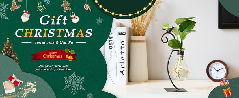 Marbrasse Desktop Glass Planter Hydroponics Vase,Planter Bulb Vase with Holder for Home Decoration,Modern Creative Bird Plant Terrarium Stand, for Plant Terrarium