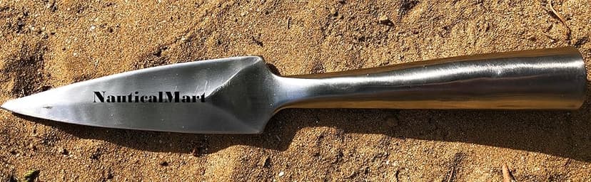 NauticalMart Hand-Forged Viking Saga Iron Spear Point Viking Accessories Medieval Steel Spearpoint Made From Carbon Steel Reenactment, Long Spear SCA LARP Knight (Silver)