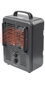Comfort Zone Electric Portable Utility Space Heater with Adjustable Thermostat, Overheat Protection, & Tip-Over Switch, 1500W, CZ799BK