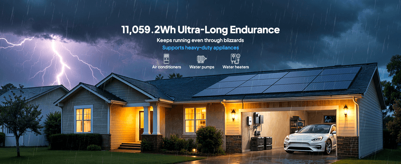 BLUETTI Solar Generator 2 Apex 300 & 2 B300K (2025 New), 11kWh LFP Battery Backup with 12 7680W AC Outlets, 120V/240V Dual Voltage Output, Ultimate Modular Power for Home and Emergency Backup