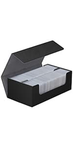 KKU Card Deck Boxes with 4 Pack Acylic Card Cases, Magnetic Closure Trading Card Deck Storage Box Fits 800+ Sleeved Cards Sport Cards