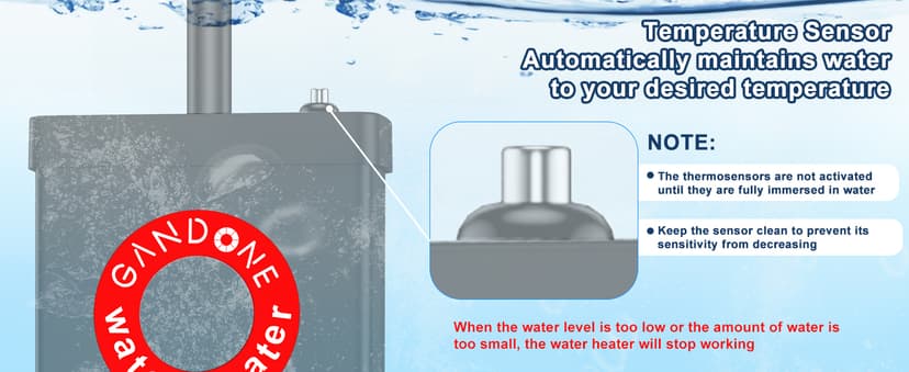 Dual Spa Water Heater, Portable Hot Tub Immersion Water Heater Cast Aluminum Submergible mit Temperature Sensor and Digital Display for Bathtub