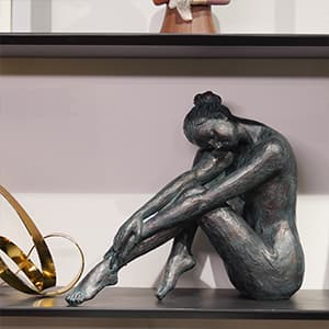 Guichifun Yoga Dancer Statue Home Decoration - Resin Bronze Sculpture Modern Creative Home Garden Statue Handicrafts Art Ware Home Décor Office Room or Outdoor Garden Gifts 16.3 x 7.15 x 13.9 Inch