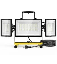 Olafus 2 Pack 100W LED Flood Light Outdoor, 9000lm LED Work Light with Plug, IP66 Waterproof Exterior Security Lights, 6500K Daylight White Outside Floodlights for Playground Yard Stadium Lawn