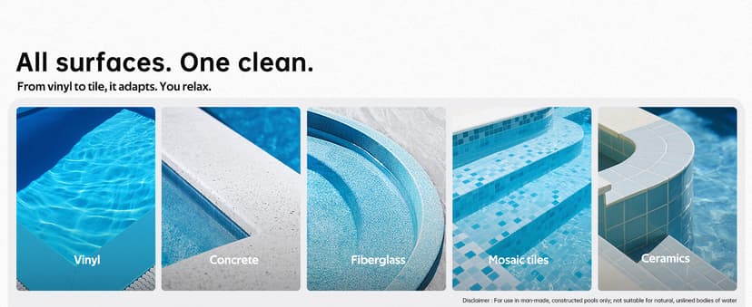 Pool Cleaner K60, 6H Runtime Cordless Robotic Pool Vacuum, Touch Screen, Smart Navigation, Cleans Floor, Walls, Waterline, Ideal for Above & In-Ground Pools, Self-Parking