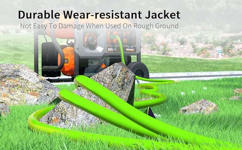 75Feet 30 Amp Generator Extension Cord 4 Prong,Heavy Duty NEMA L14-30P/L14-30R,125/250V 7500W,Green 10 Gauge STW Twist Locking Generator to House Power Cords with Cord Organizer,ETL Listed