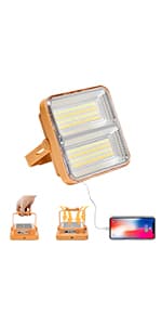 Portable LED Work Solar Light 100W 16500mAh 10000 LM with Stepless Brightness Job Site Battery Rechargeable LED Floor Light for Emergency Worklight for Hurricane Father's Day Gift