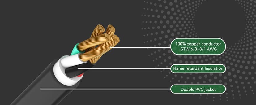 50 Amp Generator Cord 25FT and Power Inlet Box Combo Kit - Pre-Drilled, Waterproof, NEMA 14-50P to SS2-50R, ETL Listed
