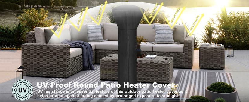 OutdoorLines Waterproof Outdoor Patio Heater Covers with Zipper and Storage Bag, Dust-proof UV-Resistant Windproof Propane Heavy Duty Heater Cover for Standing Heater, 1 Pack-89Hx33Dx19B inch Black