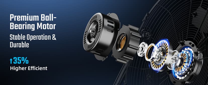 Simple Deluxe 20 Inch 3-Speed High Velocity Heavy Duty Metal Industrial Floor Fan for Warehouse, Workshop, Factory and Basement, Black, 2 Pack