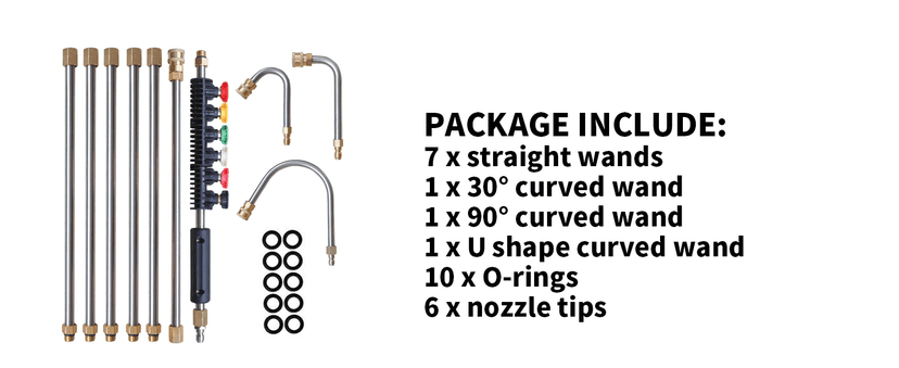 Xiny Tool Pressure Washer Extension Wand, 10 Pack Power Washer Lance with 5 Atomization Nozzle Tips,1 Gutter Cleaner Attachment Curved Rod, 1/4" Quick Connect, 4000 PSI
