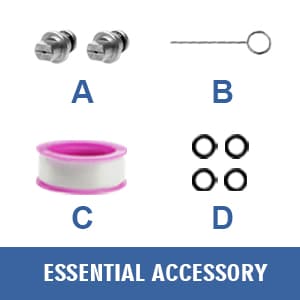 janz 14" Pressure Washer Surface Cleaner with 4 Wheels, Stainless Steel Housing, 1/4" Quick Plug, 2 Extension Wands, 2 Replacement Nozzles and 3 Spray Nozzles, 4000 PSI