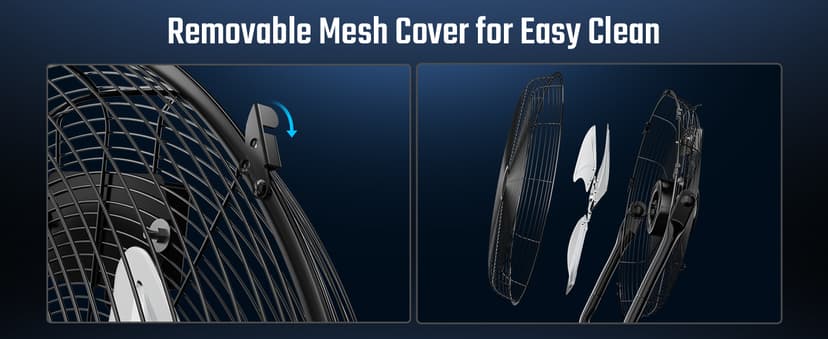 Simple Deluxe 20 Inch 3-Speed High Velocity Heavy Duty Metal Industrial Floor Fan for Warehouse, Workshop, Factory and Basement, Black, 2 Pack