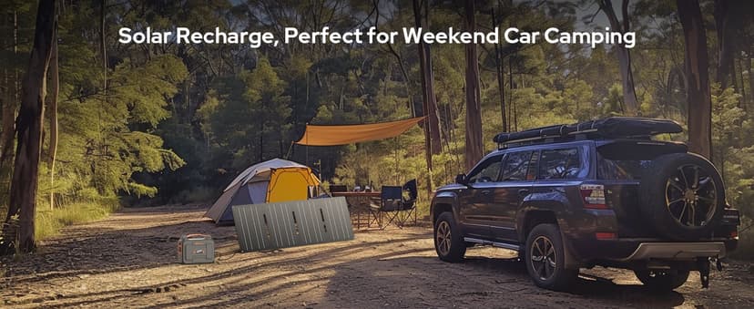 Portable Power Station with Foldable 40W Solar Panel, 100W Solar Powered Generator with Panels,110V AC Outlet Camping Solar Power Bank 146Wh Lithium Battery Pack for Home RV Outdoor Power Outage