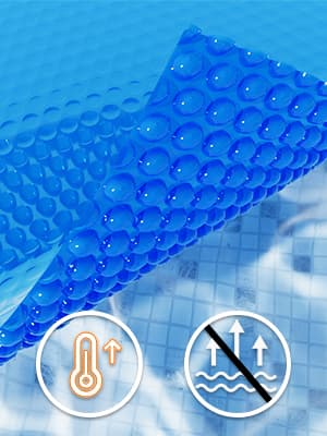 VINGLI 12Mil Solar Pool Cover 16x32FT Rectangle Solar Blanket for Inground Pool and Above-Ground Swimming Pool, Blue (16' x 32')