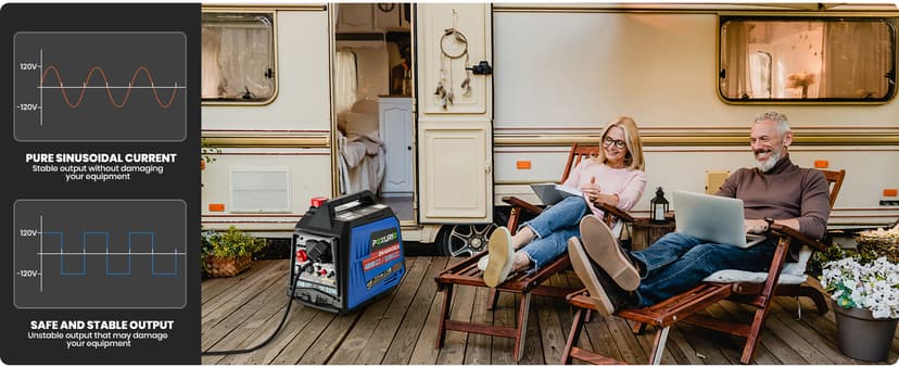 4000 Watt Inverter Generator, 120V Gas Powered Generator Super Quiet, RV Ready/EPA for RV, Camping and Home
