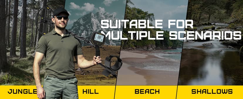 14" Metal Detector for Adults Professional, Double-D Metal Detectors with Higher Sensitivity, Waterproof Metal Detector with IP68 Search Coil, DISC & Pinpointer Metal Detector Modes