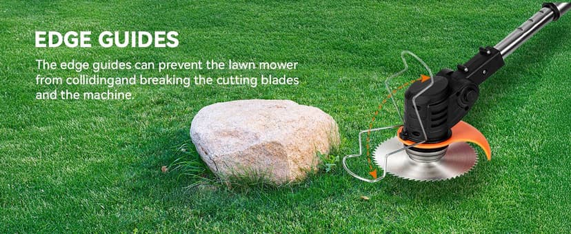 Weed Wacker Cordless,24v Electric Weed Eater Battery Powered,3 in 1 Lightweight Grass Trimmer with 2 4.0 Ah Batteries & Charger,Height Adjustable Wheeled Brush Cutte for Lawn Care,Garden,Yard (red)