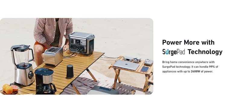 Anker SOLIX C1000 Portable Power Station with 200W Solar Panel, 1800W Solar Generator, 1056wh LFP (LiFePO4) Battery, 6 AC Outlets, Up to 2400W for Home, Power Outages, and Outdoor Camping